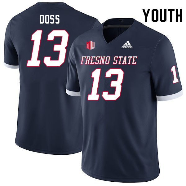 Youth #13 Jaceon Doss Fresno State Bulldogs College Football Jerseys Stitched Sale-Navy - Click Image to Close